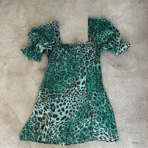Stone Cold Fox 🐆 Sample Holiday Chiffon Cheetah Mini Dress